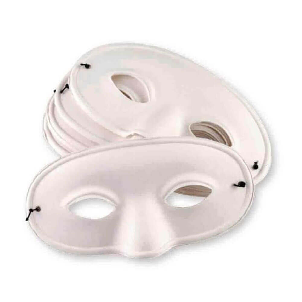 EC Paper Mache Masks with Elastic 24pk