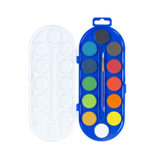 EC 12 Disc-kleurenset Verfdoos met penseel