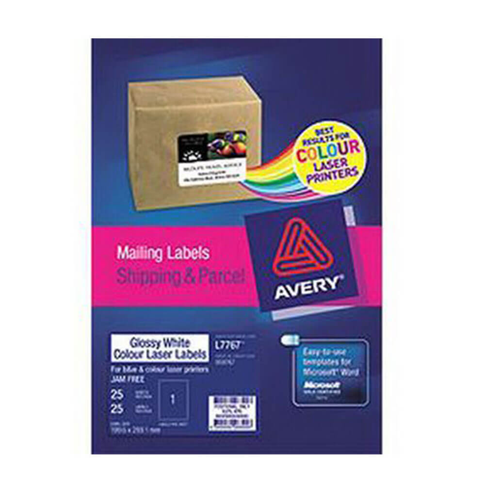  Avery Gloss Label Laser White (25 Stück)