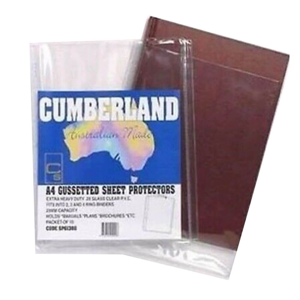 Cumberland Gussetted Sheet Protectors 200 Micron A4 (10pk)