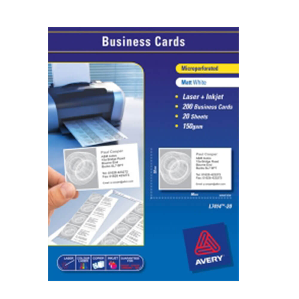 Avery Laser Business Cards White A4