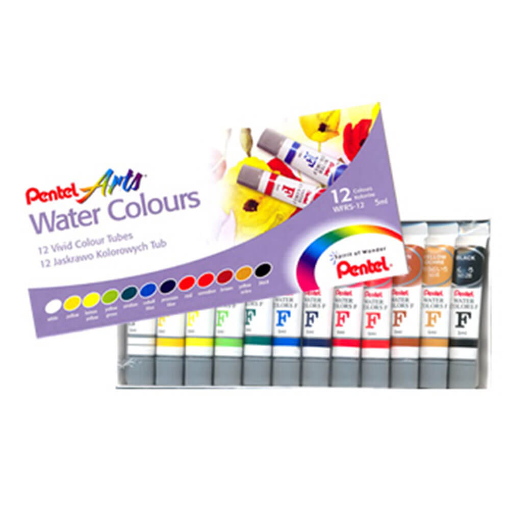 Pentel Water Colour Paint Tubes (12pk)