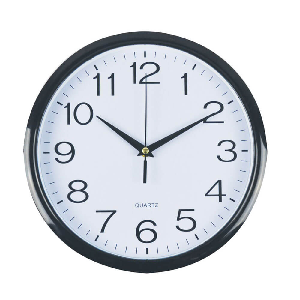 Runde Italplast-Uhr, 30 cm, weißes Zifferblatt