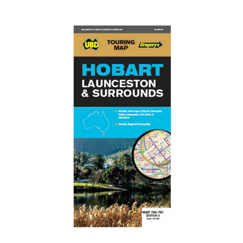 UBD Gregory's Hobart Launceston & Surrounds Map 4th Edition