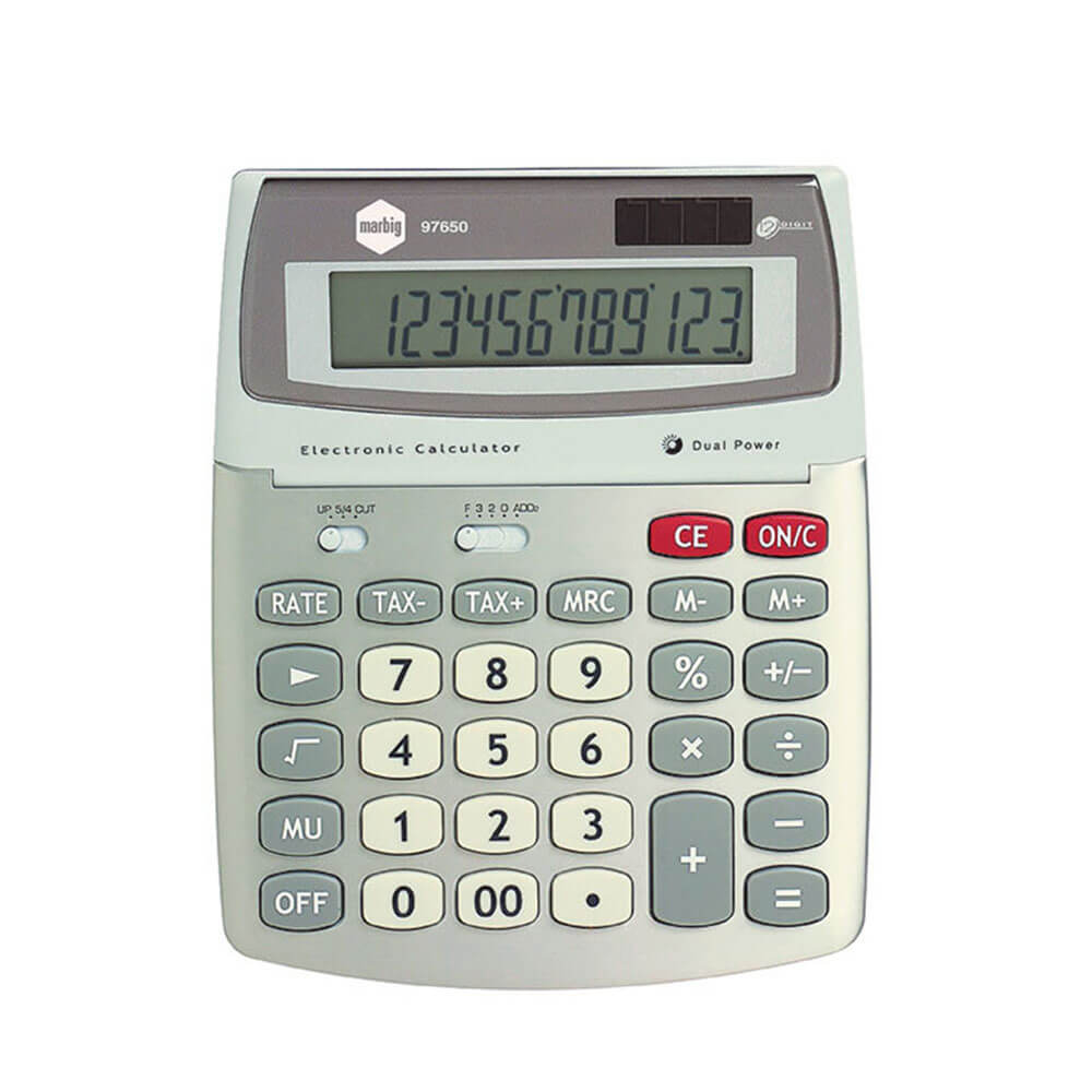 Calculadora Marbig con pantalla grande de 12 dígitos (doble)