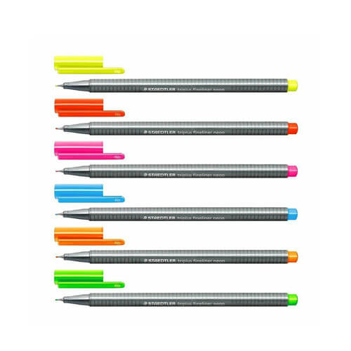 Staedtler Triplus Fineliner Pen Assorted Neon (Wallet of 6)