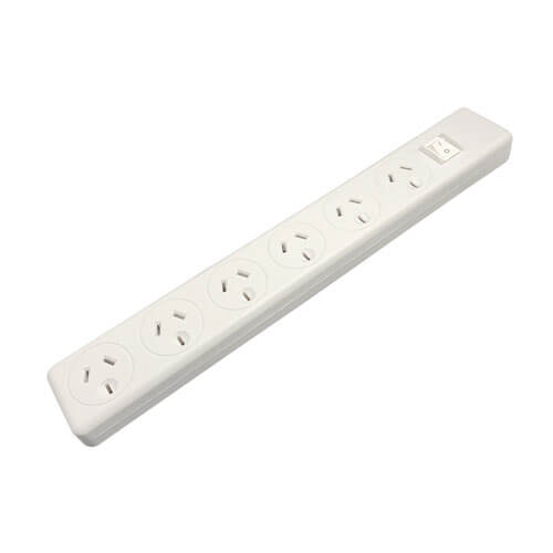 Jackson Industries 6 Outlet Master Switch Powerboard (White)