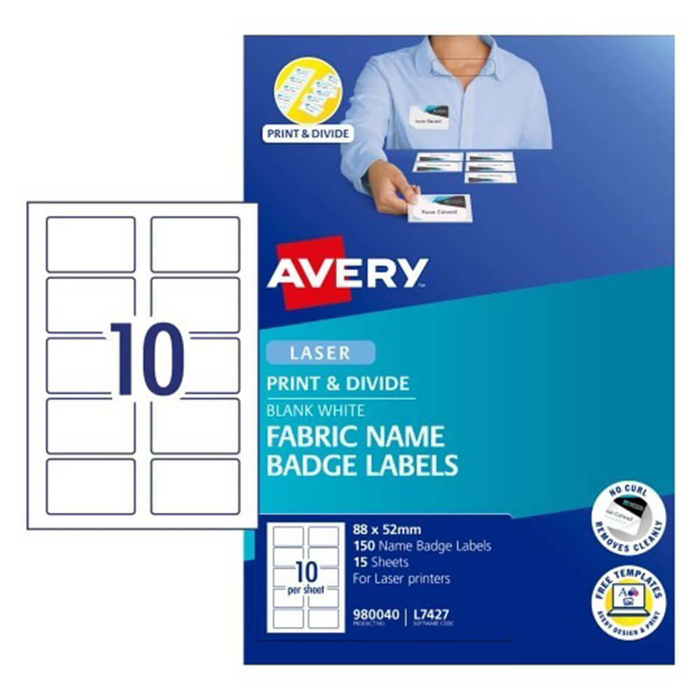 Avery Events & Branding Fabric Name Badge 15pk (10/sheet)