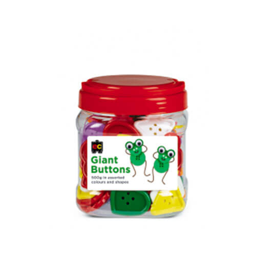 EC Giant Buttons Jar Bright Assorted (500g)