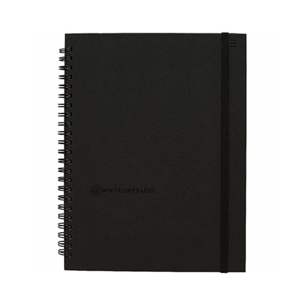 Whitelines Spiral Notebook A5 Black 160 Página