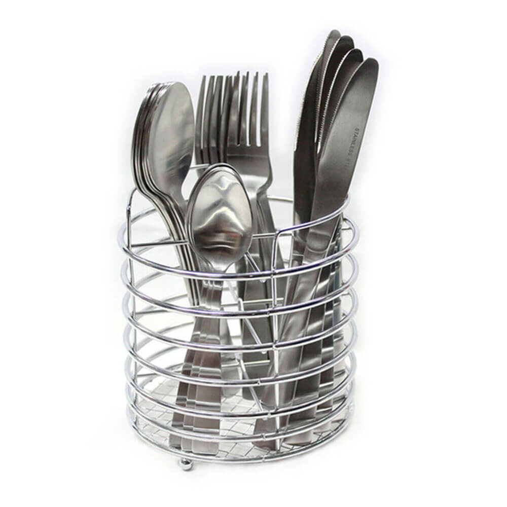 Connoisseur Cutlery with Chrome Wire Caddy (24/set)
