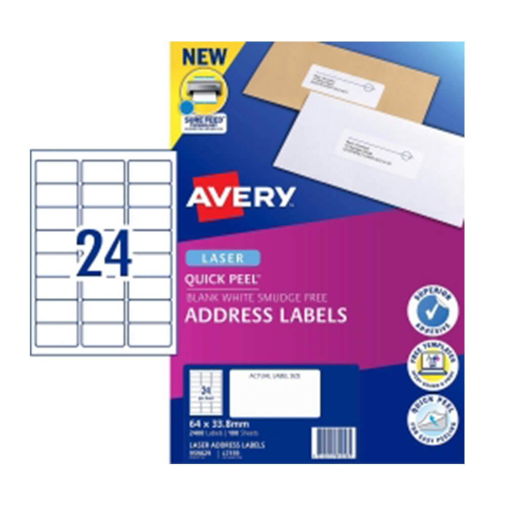  Avery Laser-Adressetikett, Weiß (100 Stück)
