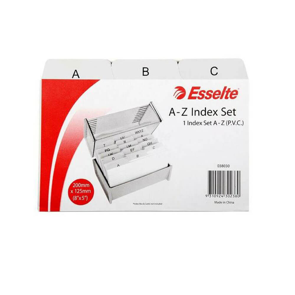 Esselte PVC Index System Cards A-Z (8x5")