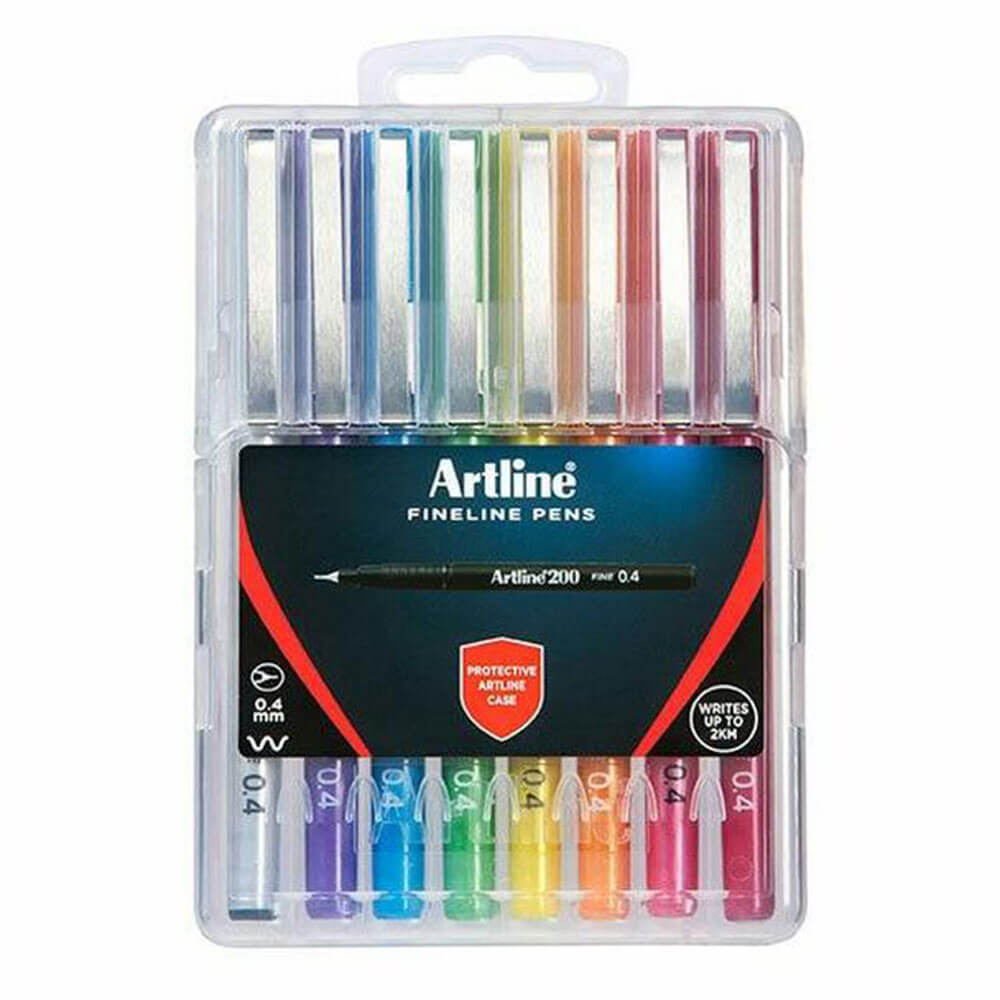 Artline Bright Fineliner Pen 0.4mm Assorted (8pk)