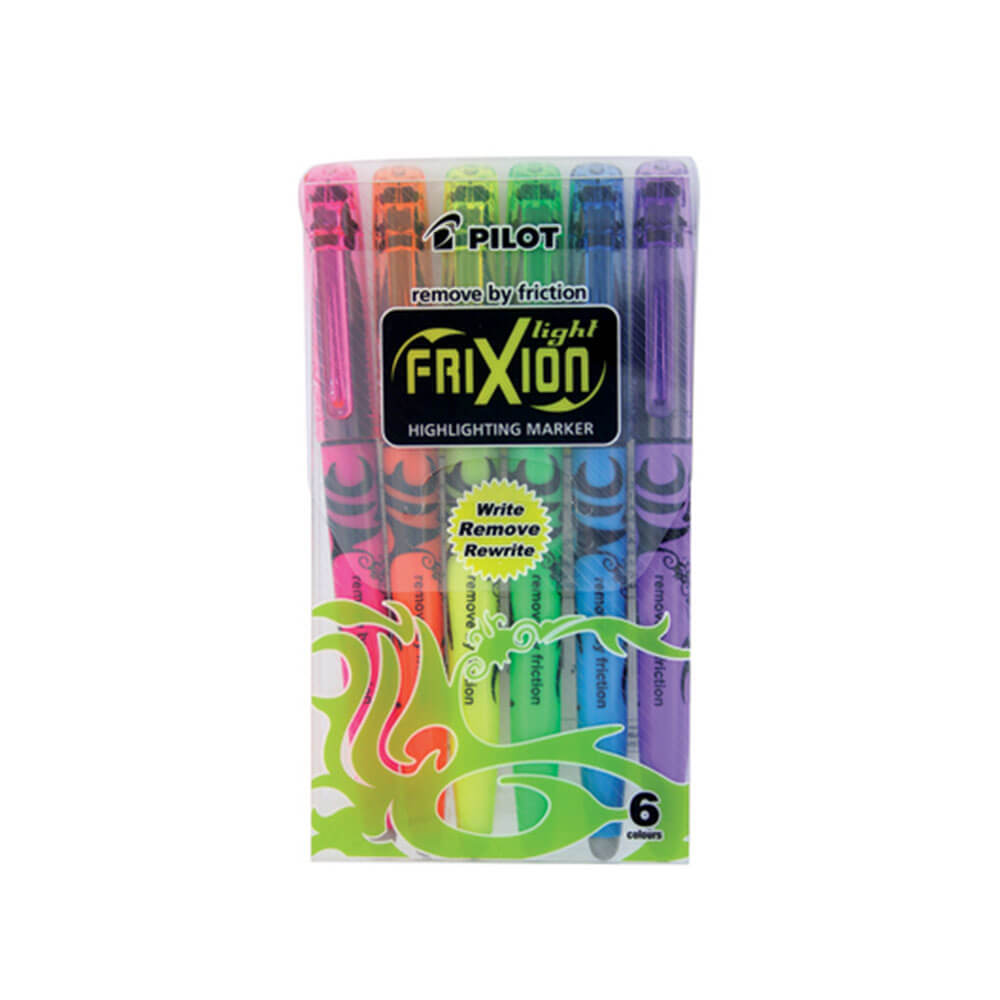 Frixion Light Erasable Highlighter Assorted (Wallet of 6)