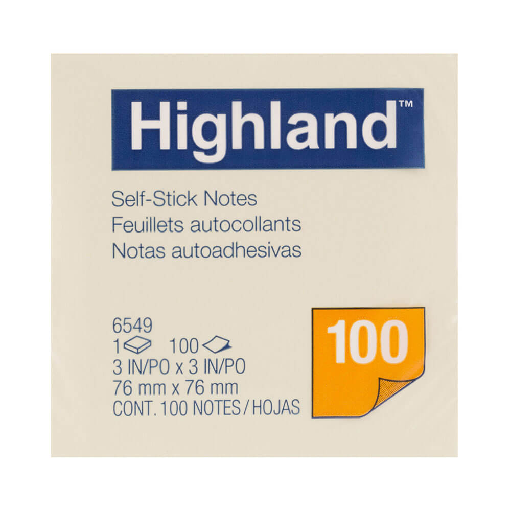 Highland Haftnotizen, Gelb, 12 Stück