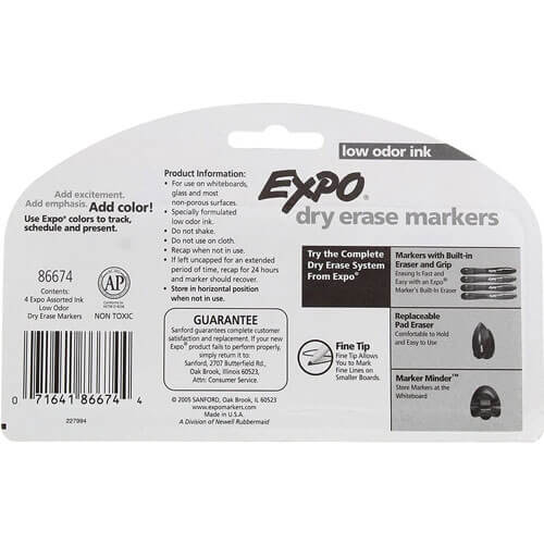 Expo Fine Whiteboard Marker (Wallet of 4)