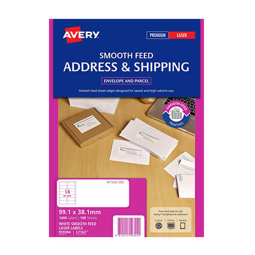 Avery Smooth Feed Laser Label 100pk