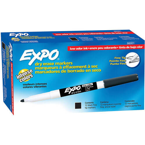Expo Dry Erase Fine Bullet Whiteboard Marker 12pk