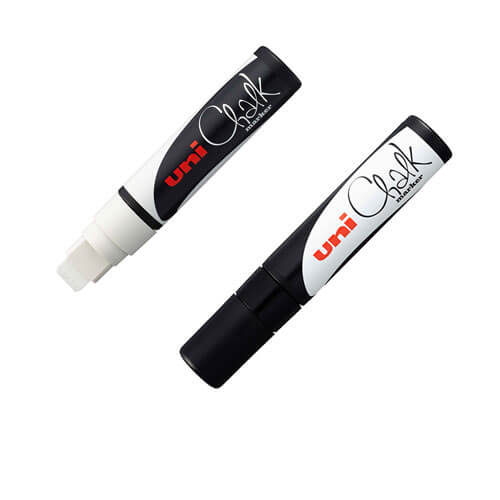 Uni Chalk Marker 15mm Broad Chisel Tip