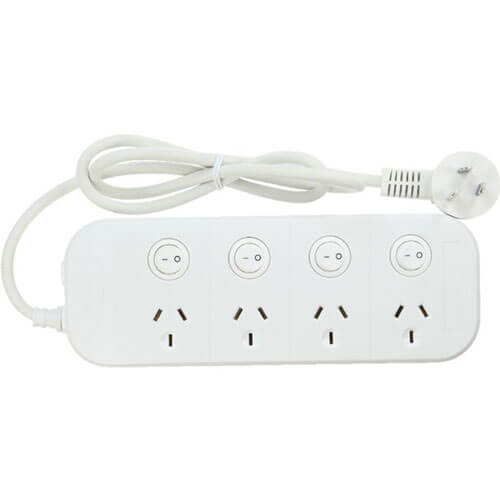Jackson Industries 4 Outlet Overload Switch Powerboard White