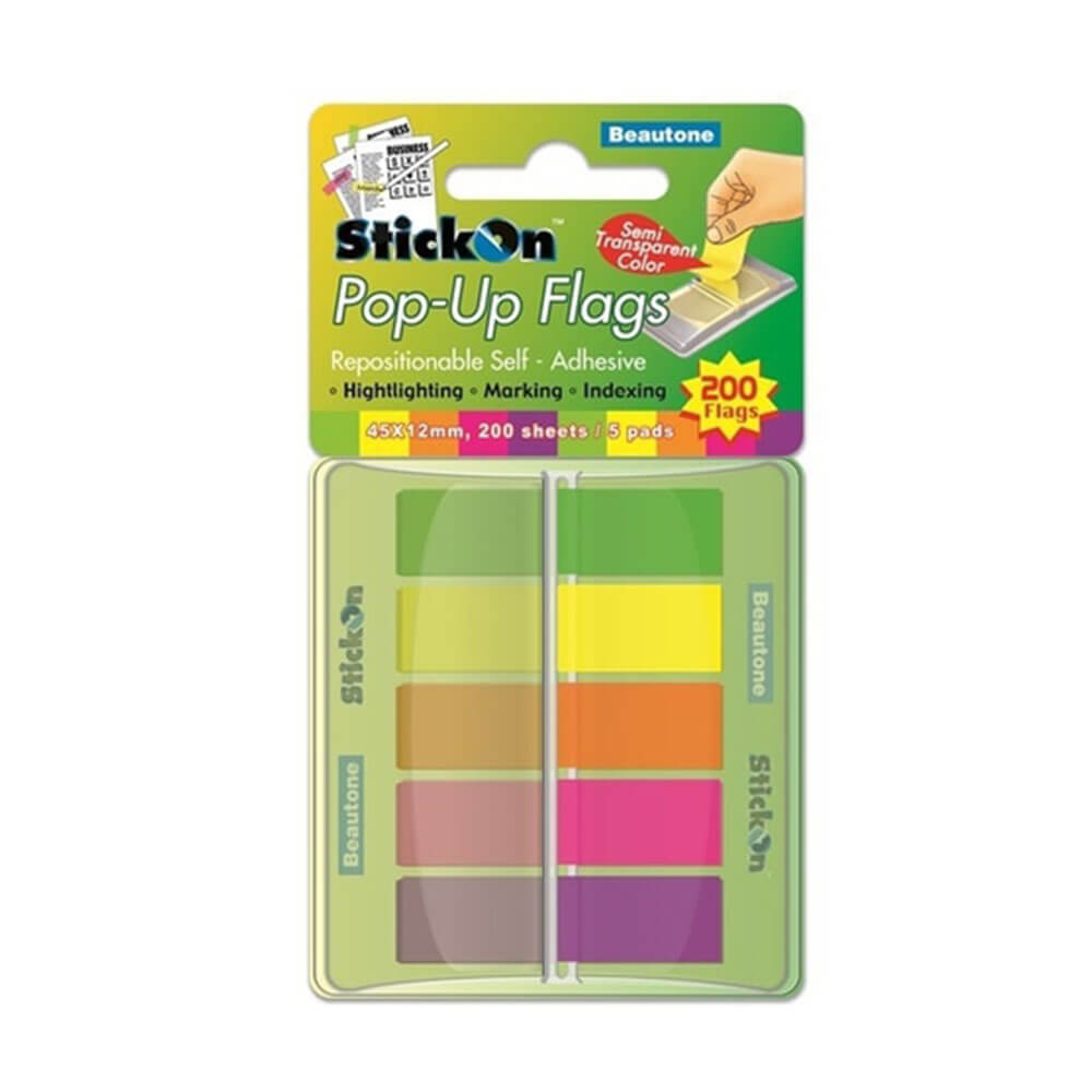 Beautone pop-up pinne på flagg 5 assorterte pads