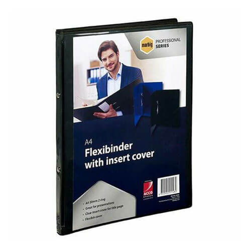 Marbig Flexi Binder with Clear Cover A4 2R 20mm