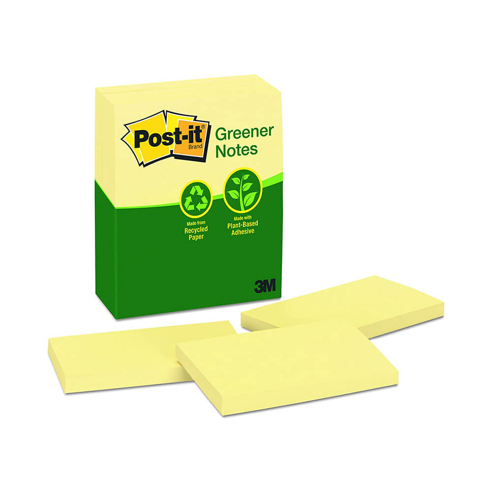 Post-it Notes Recycled Yellow 76x127mm (12pk)
