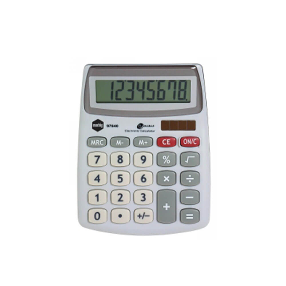 Calculatrice de bureau compacte Marbig à 8 chiffres (argent)