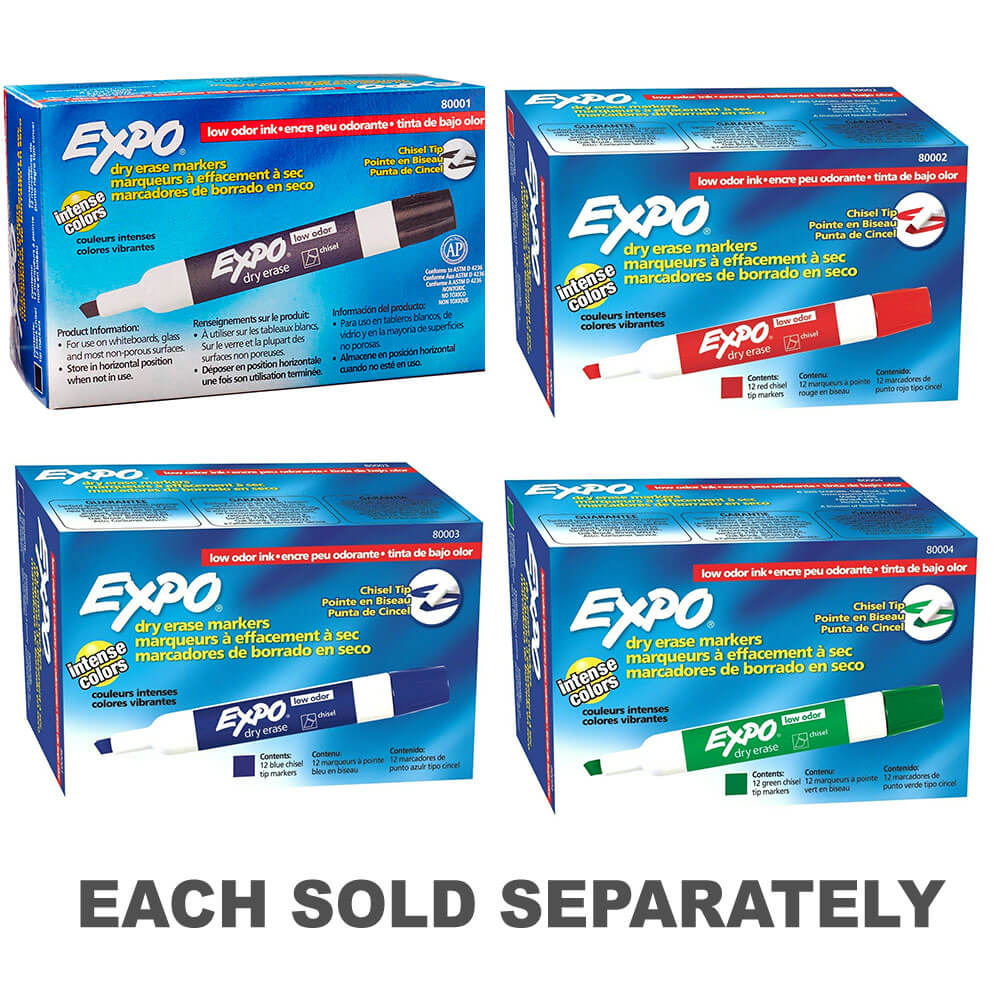 Expo Dry Erase Chisel Tip Whiteboard Marker 12pk