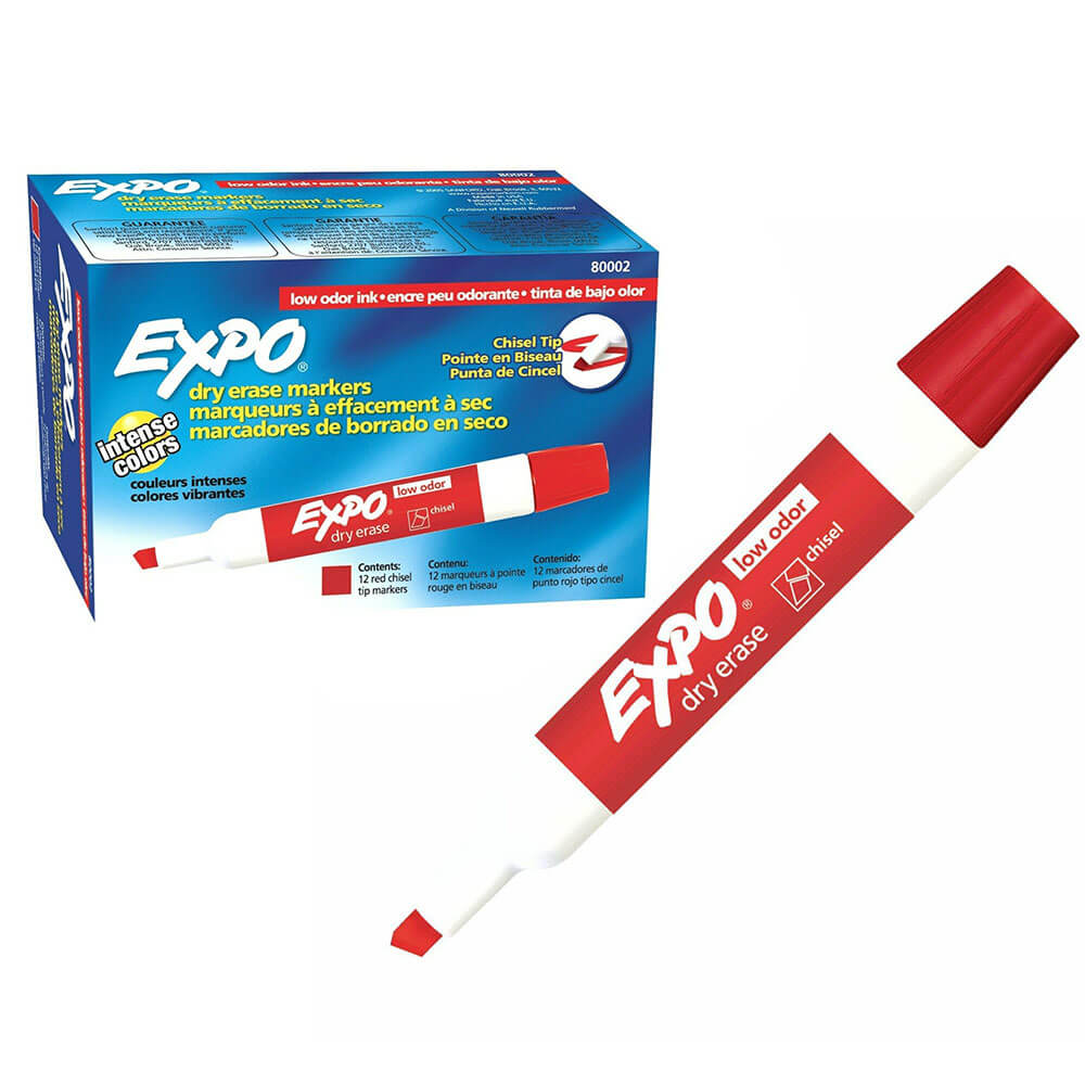 Expo Erase Dry Erase Chisel Tip Whiteboard Marker 12pk