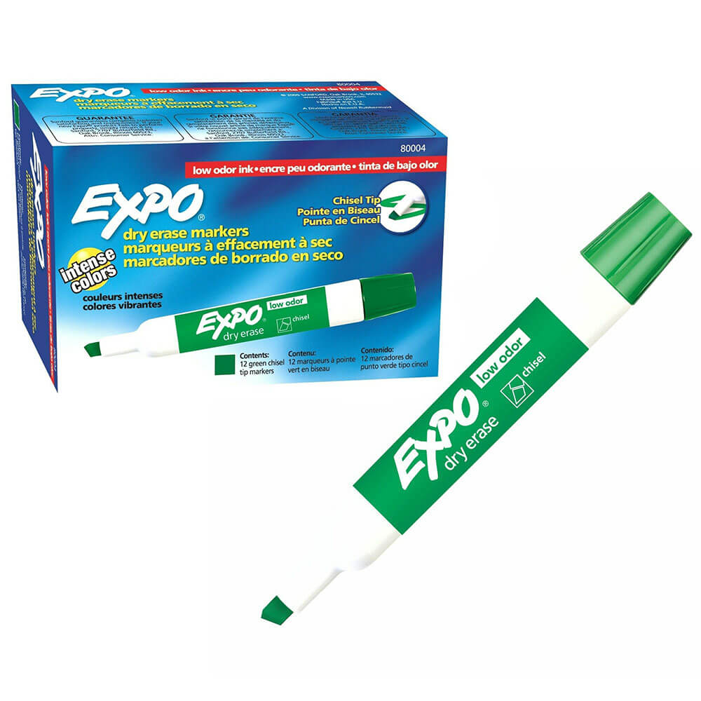 Expo Erase Dry Erase Chisel Tip Whiteboard Marker 12pk