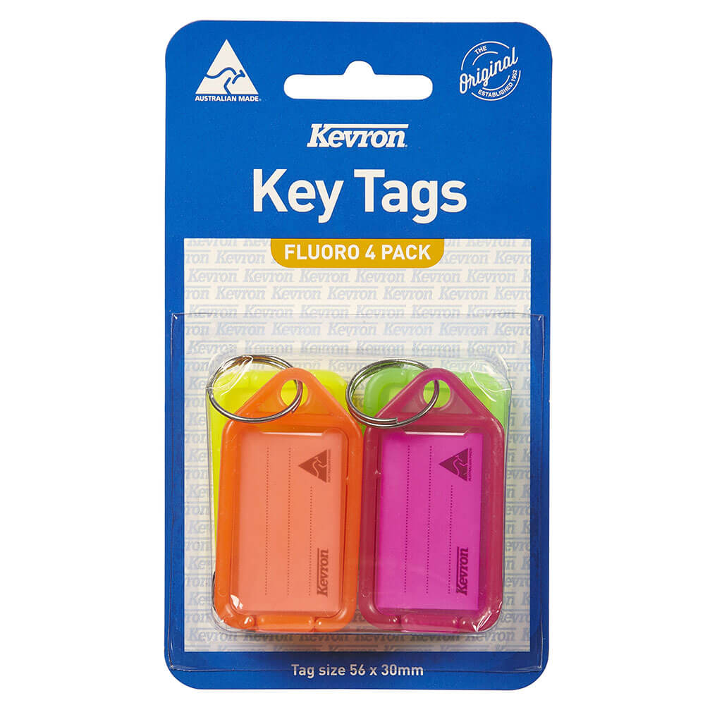 Kevron-Schlüsselanhänger, 4 Stück (56 x 30 mm)