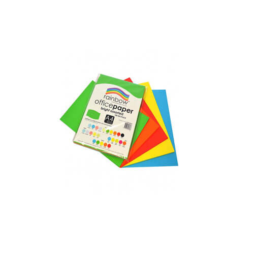 Rainbow Office Paper 100pk 80gsm (Bright Assorted)