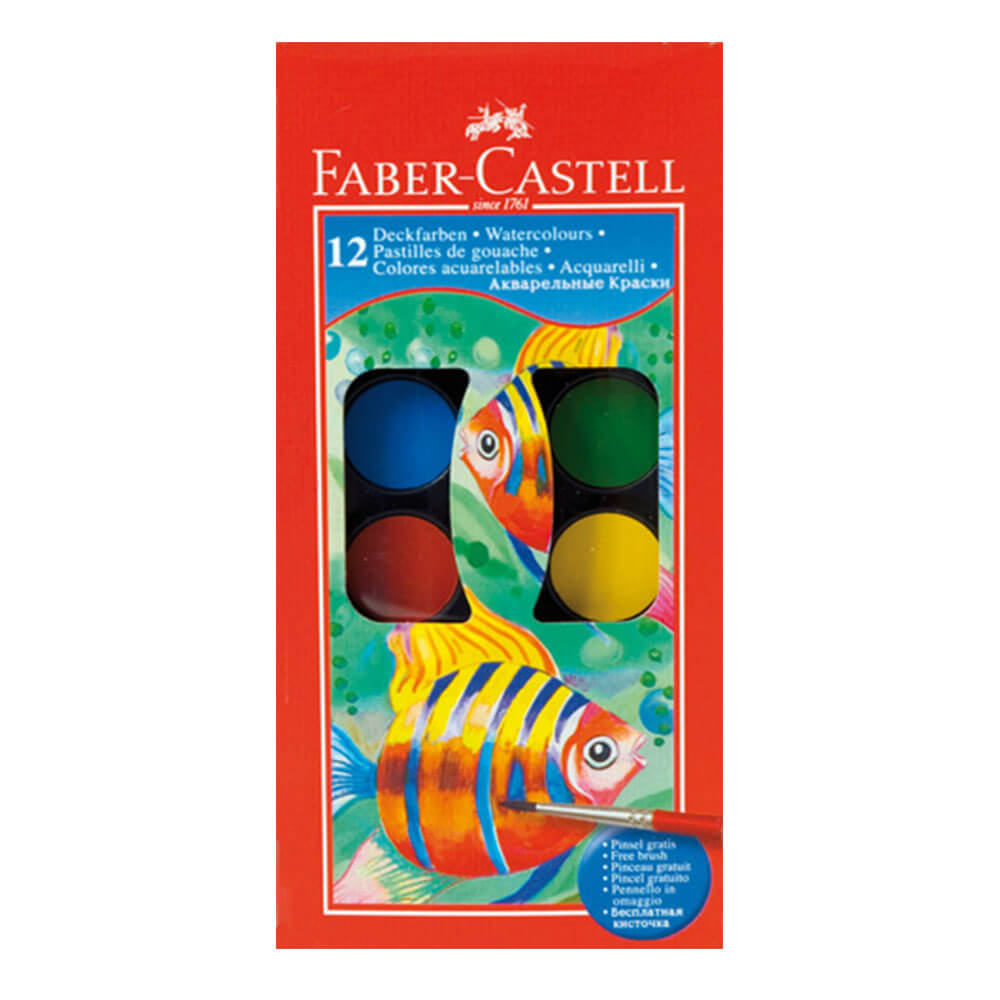 Faber-Castell Deckfarben Watercolours (12 Colours)