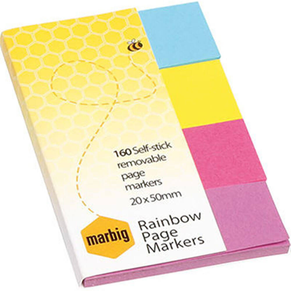 Marbig Brilliant Page Markers 160 Sheets 20x50mm
