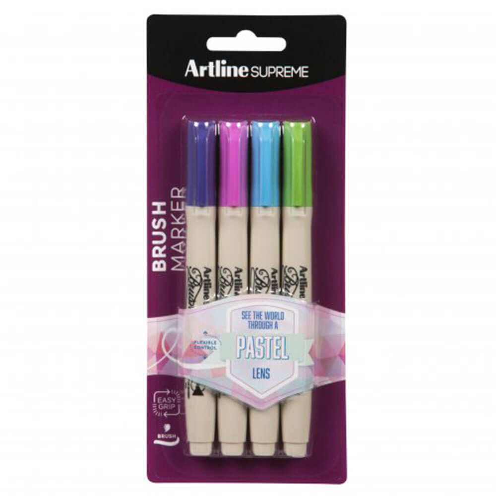 Artline Supreme Brush Marker 4pk (Pastel)