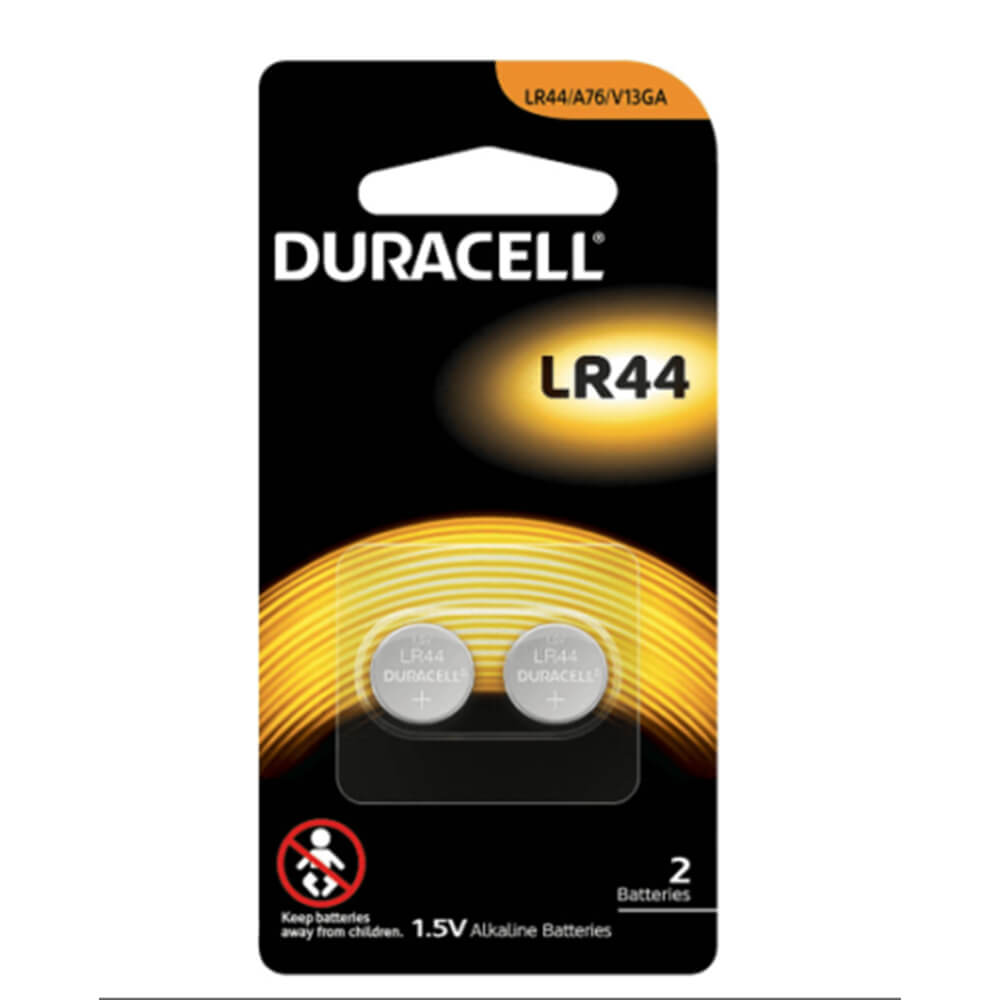 Duracell LR44 Alkaline Button Batteries 2pk