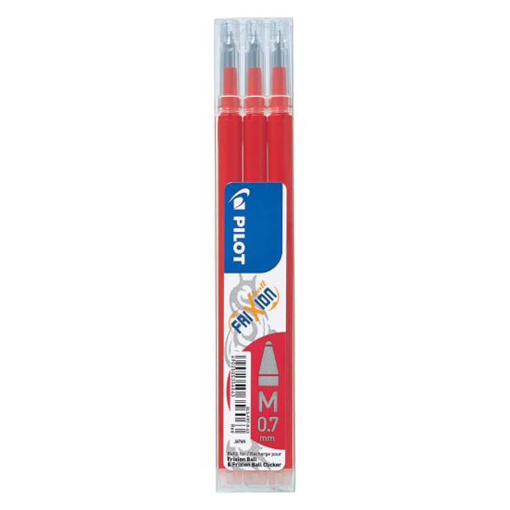 Pilot Frixion Rollerball Pen Refill 0.7mm 3pk (Red)
