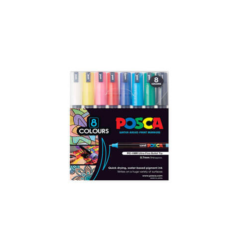Uni Posca Extra Fine Tip Paint Marker (8pk)