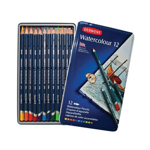 Derwent Watercolour Pencils in Tin (12pk)