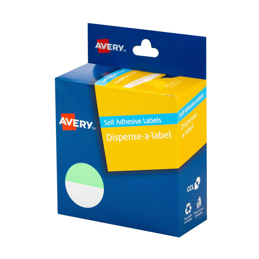 Avery Self-Adhesive Dot Labels 300pcs 24mm (Mint White)