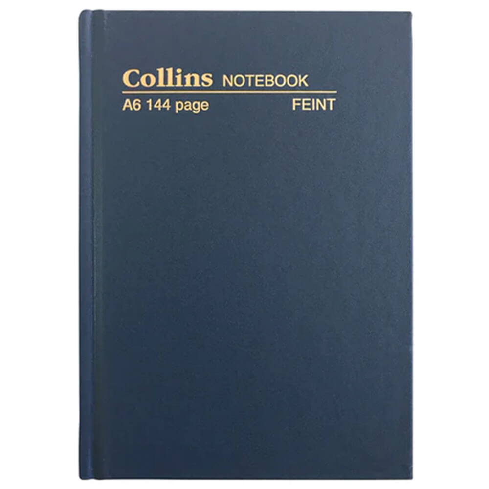 Collins Hard Cover Feint Ruled Notebook 144 Pages A6 (Blue)