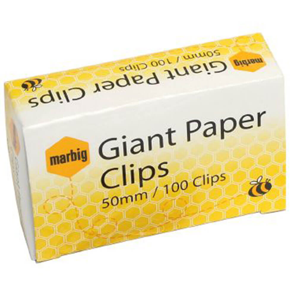 Marbig Giant Paper Clips 50mm (100/box)