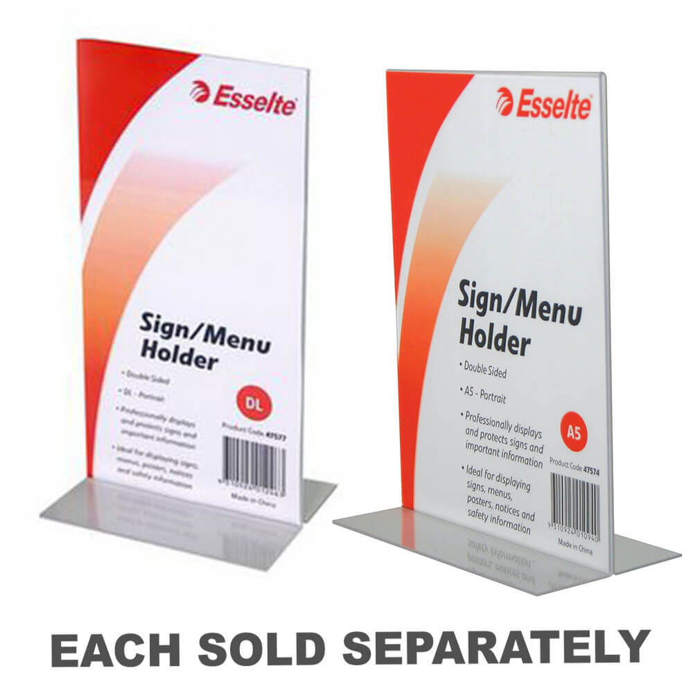 Esselte Double Sided Portrait Sign or Menu Holder