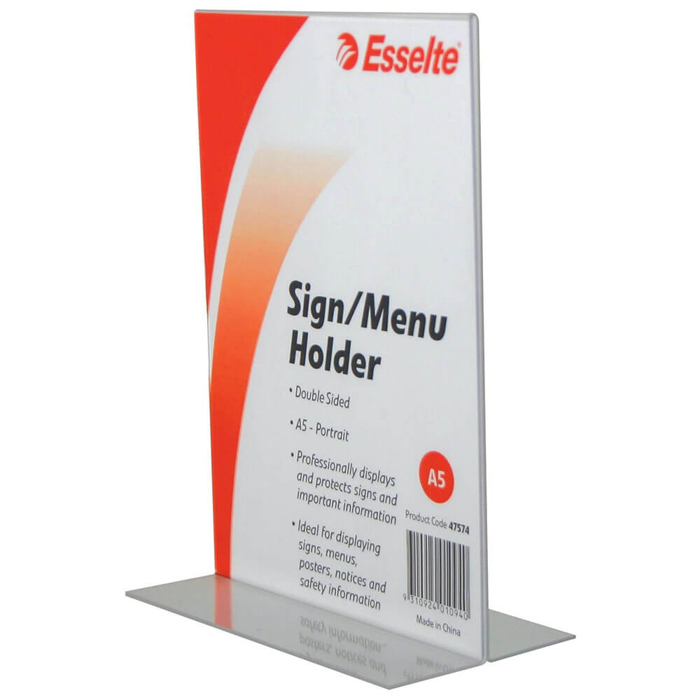 Esselte Double Sided Portrait Sign or Menu Holder