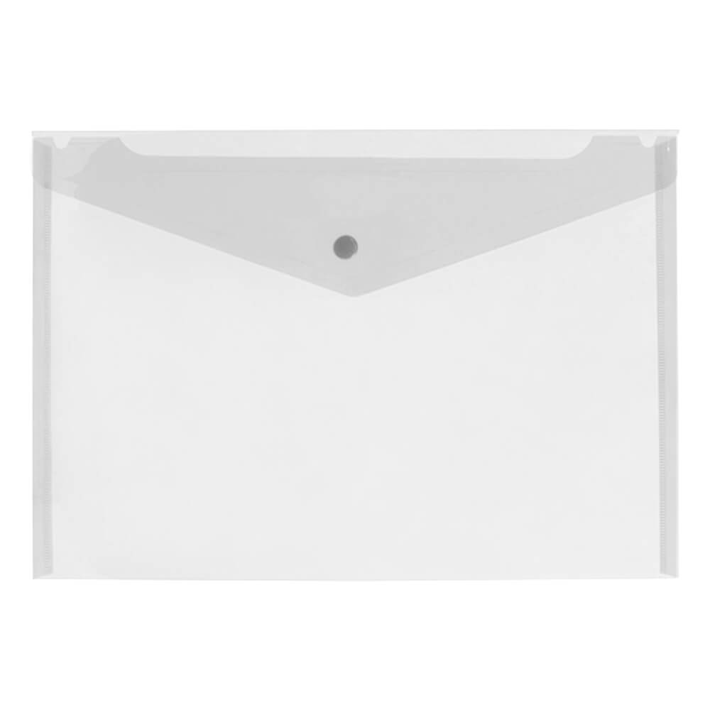 Beautone Button Closure Deluxe Document Folder A4 (Clear)