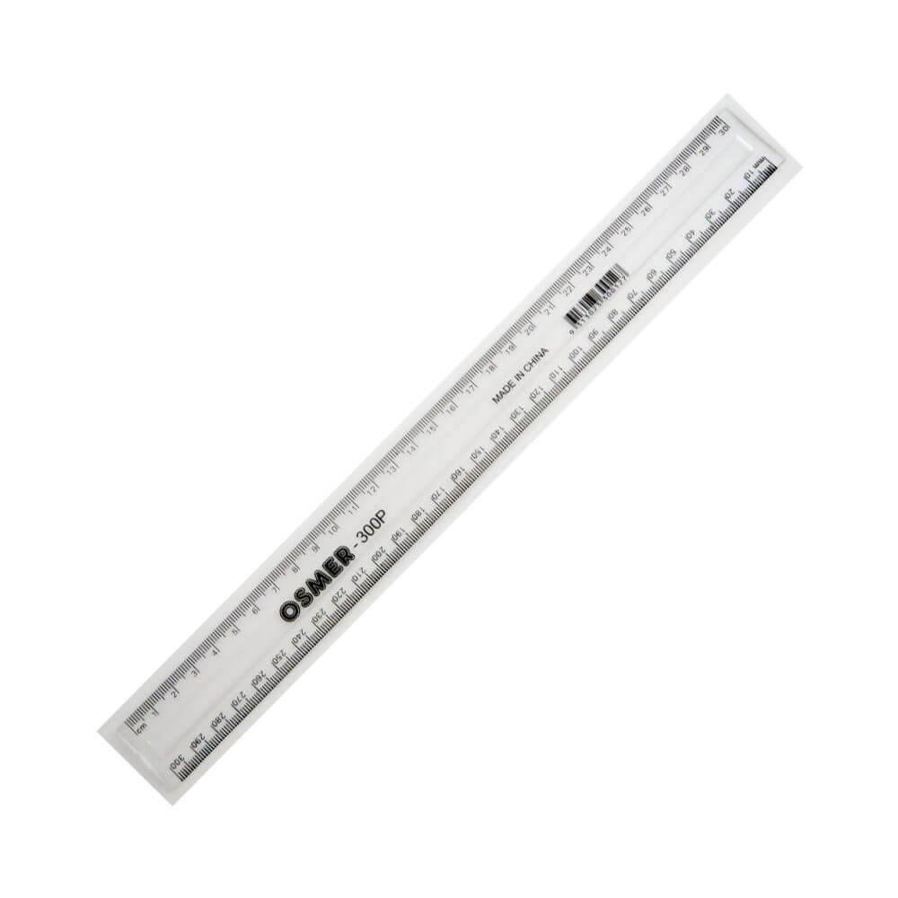 Osmer Plastic Ruler 30cm (Clear)