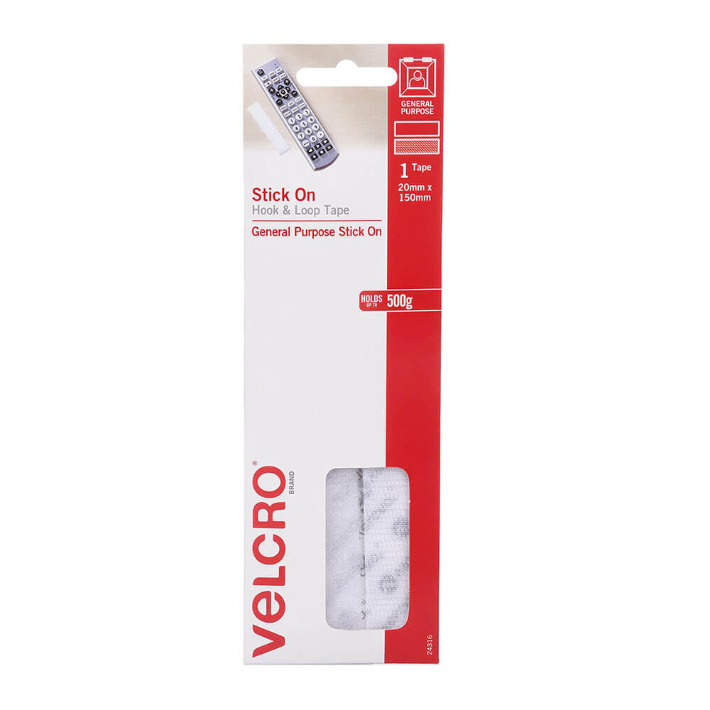 Velcro Stick On Hook & Loop Tape (20x150mm)