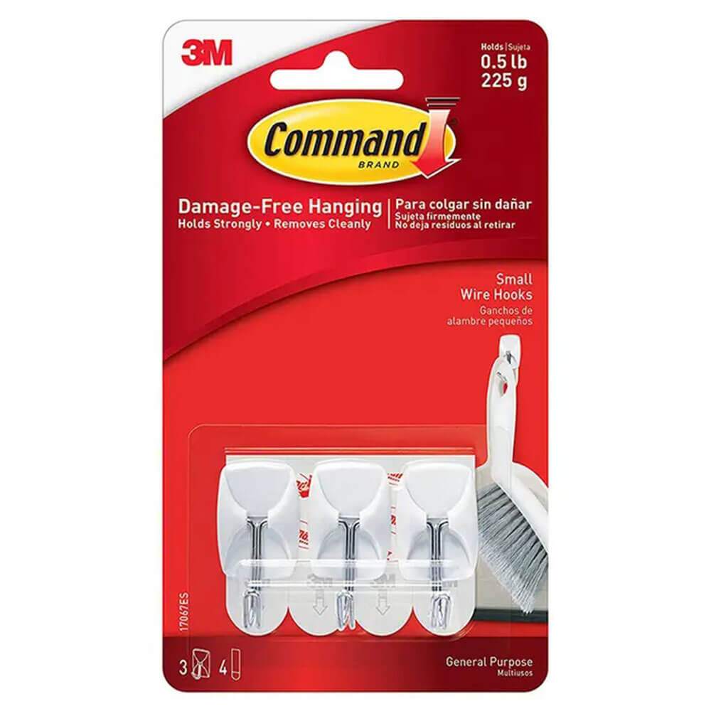 Command Self-Adhesive Utensil Hooks 3pk Small (White)
